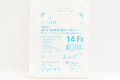 Vyaire 4864T AirLife Tri-Flo Suction Cath-N-Glove Kit 14Fr